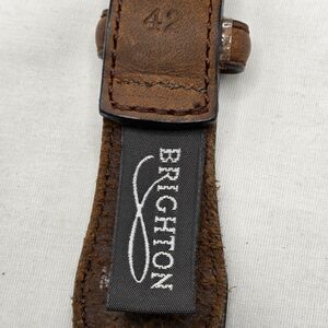Brighton Chestnut Leather Woven Belt Size 42